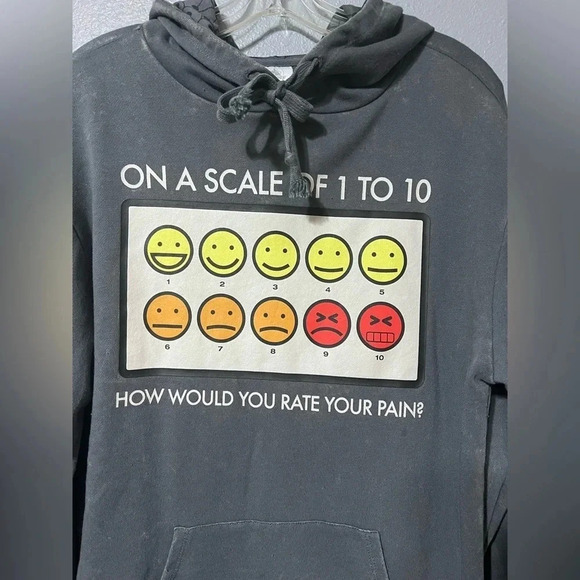 Adult Unisex Walt Disney World Hoodie Emoji Smiley Face Size LG gray/Distressed - Picture 3 of 6